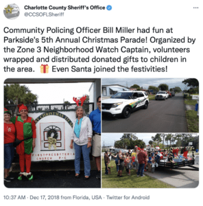 community policing tweet Christmas time