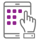 type on tablet icon purple