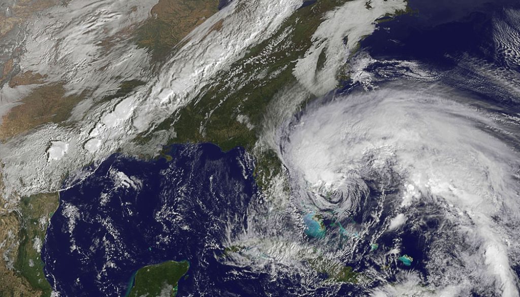 hurricane sandy satellite view