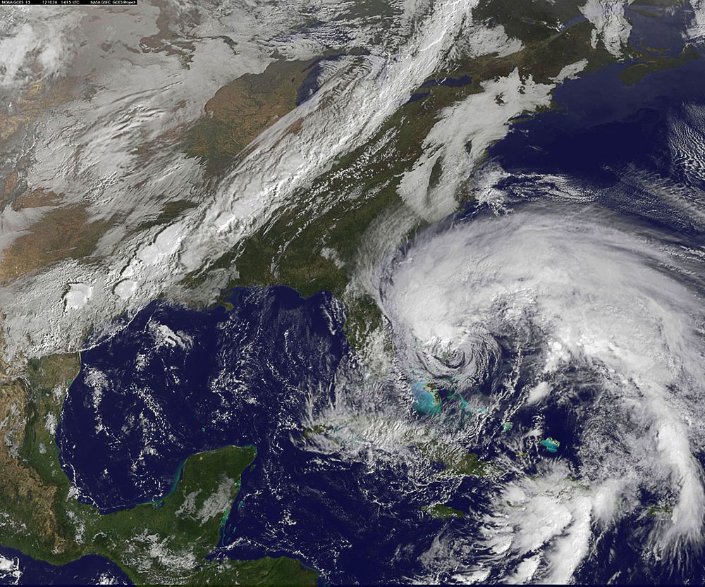 hurricane sandy satellite view