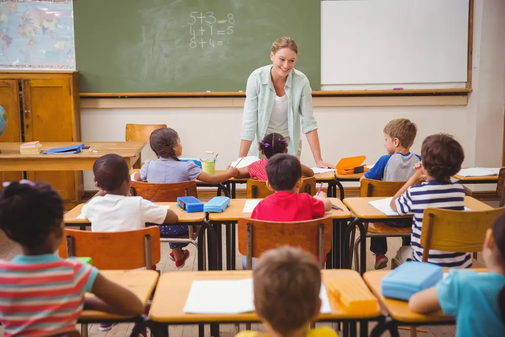 students in classroom with teacher