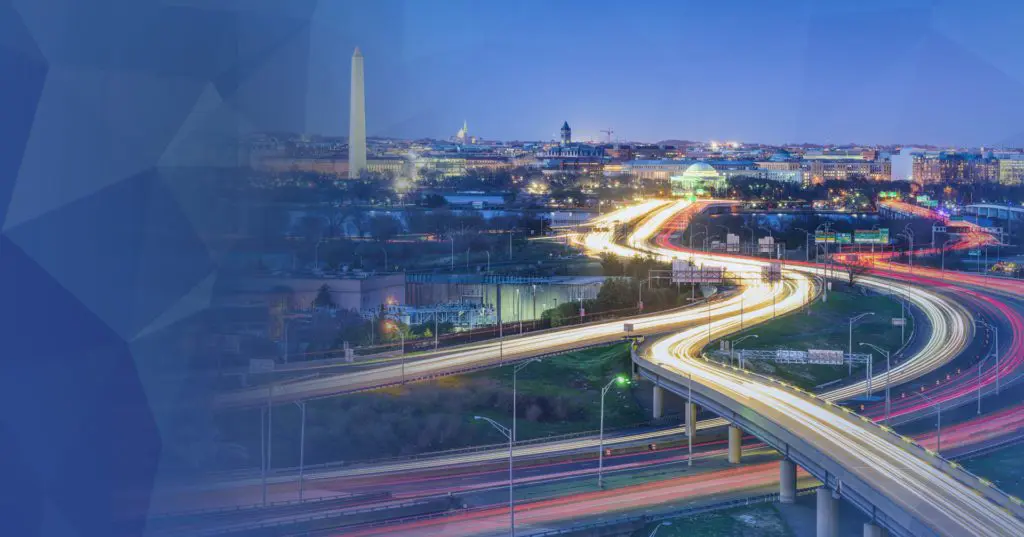 washington dc traffic long exposure