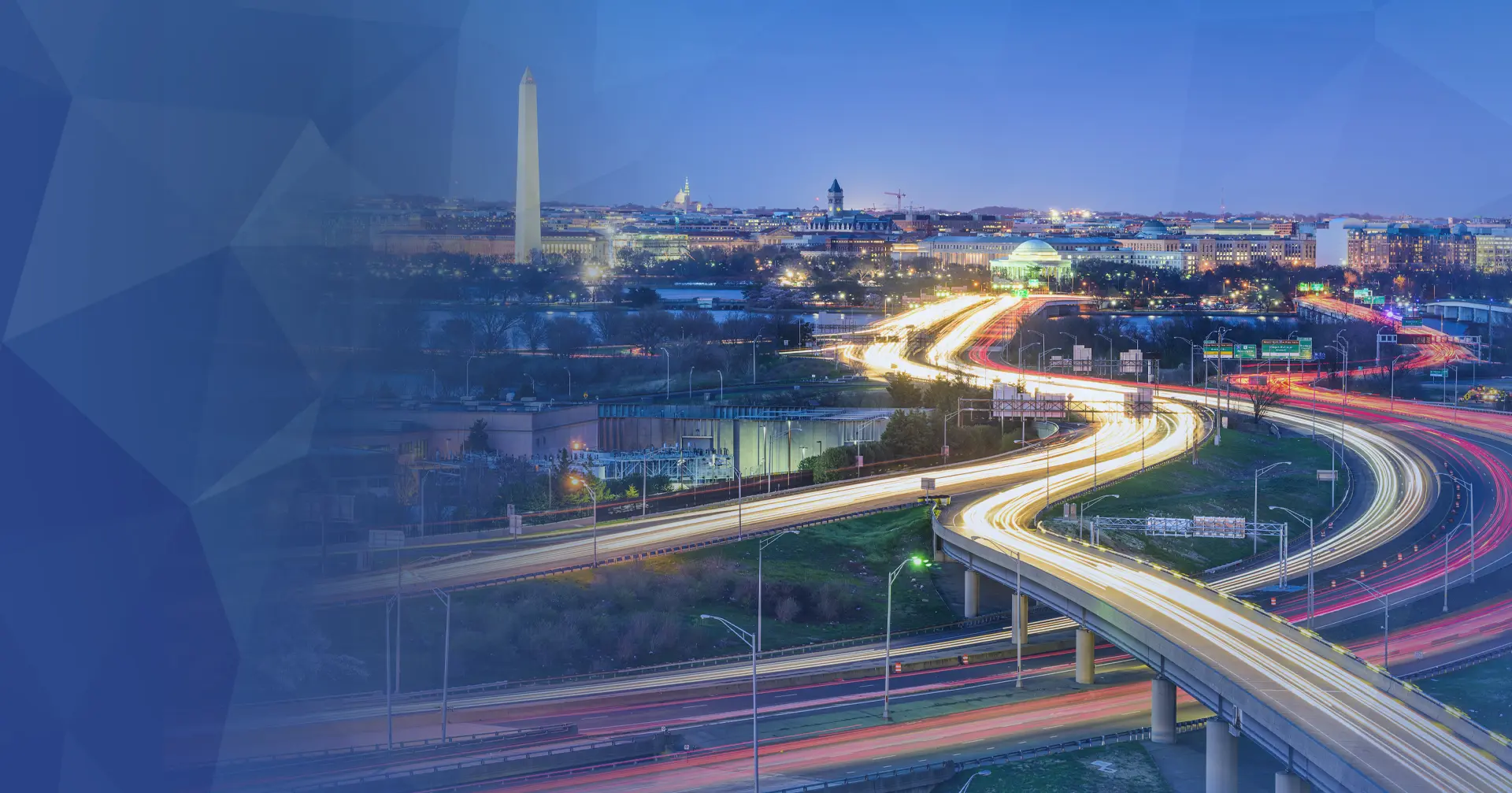 washington dc traffic long exposure