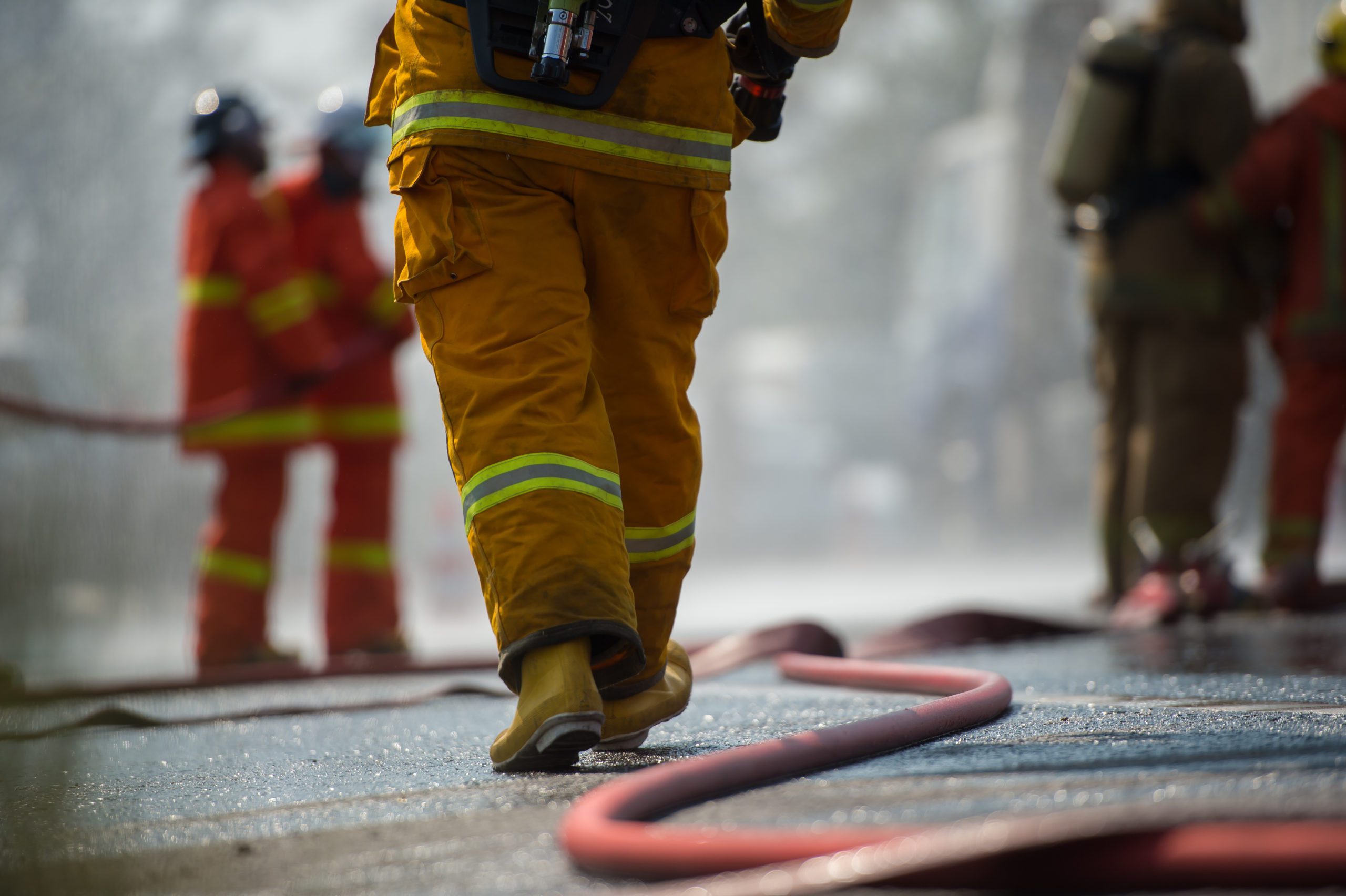 Firefighter Training firefighter walking away