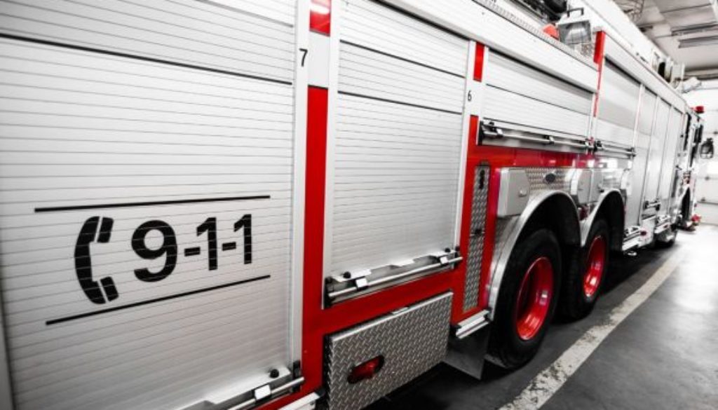 firetruck in garage