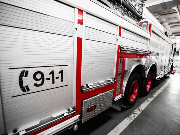firetruck-stock-image firetruck in garage