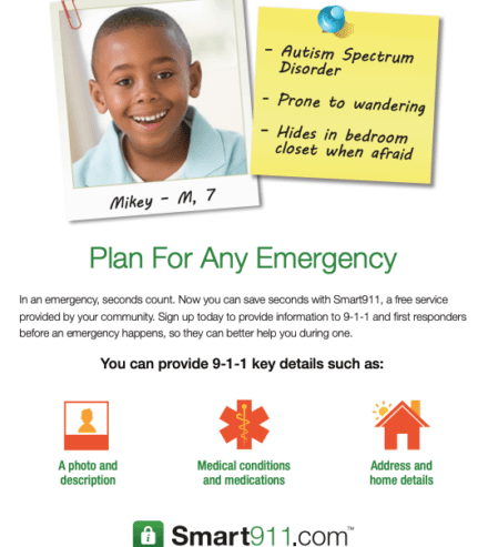smart911 medical flyer autism resource preview