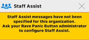 panic button app staff configuration message