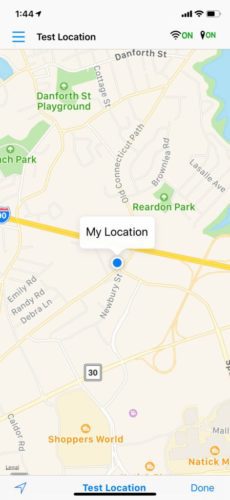 test-location panic button app location test app screenshot