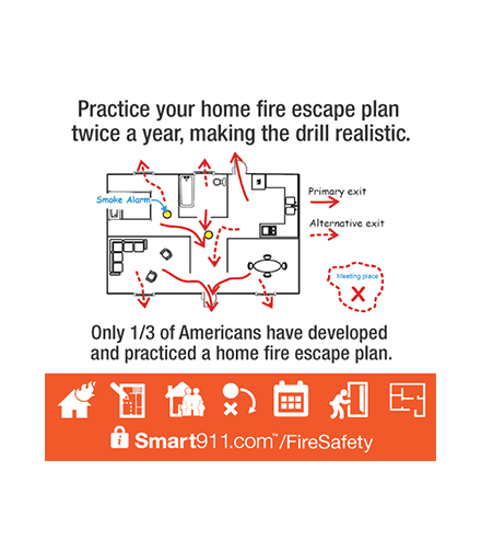 smart911 fire safety escape plan flyer