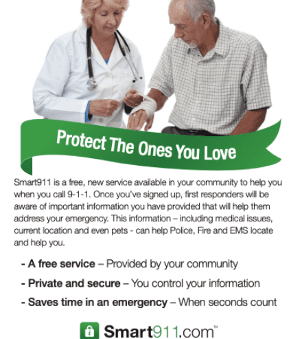 smart911 elderly man flyer protect the ones you love