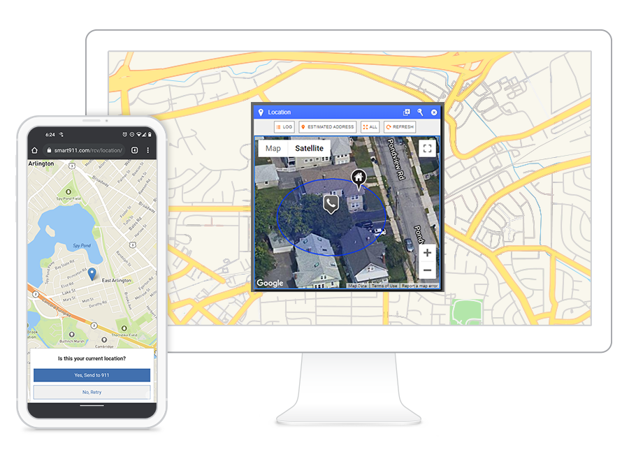 phone gps map on mobile and desktop