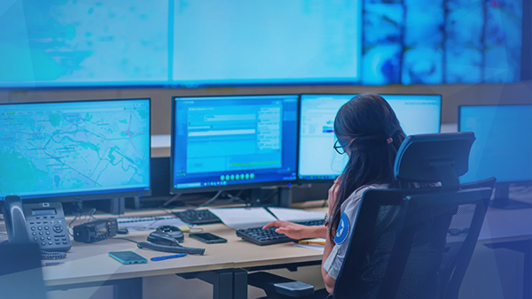 dispatcher working at computer