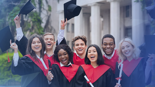 students at graduation