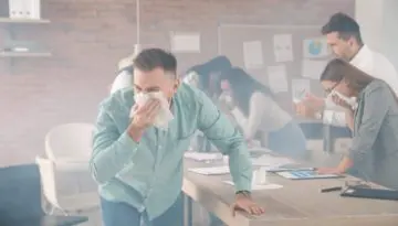employees in office during fire smoke building