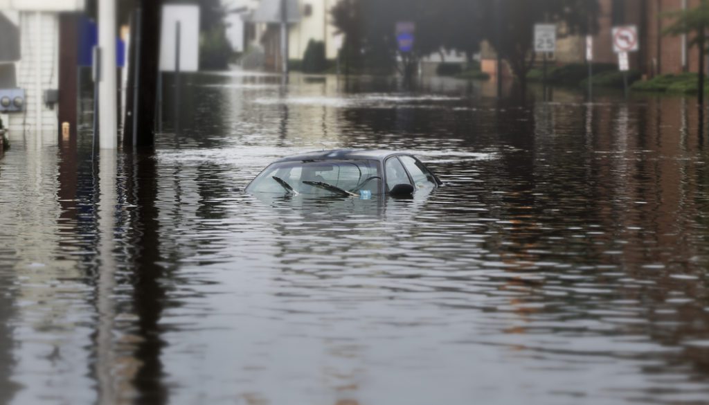 natural disaster safety plan flood car submerged