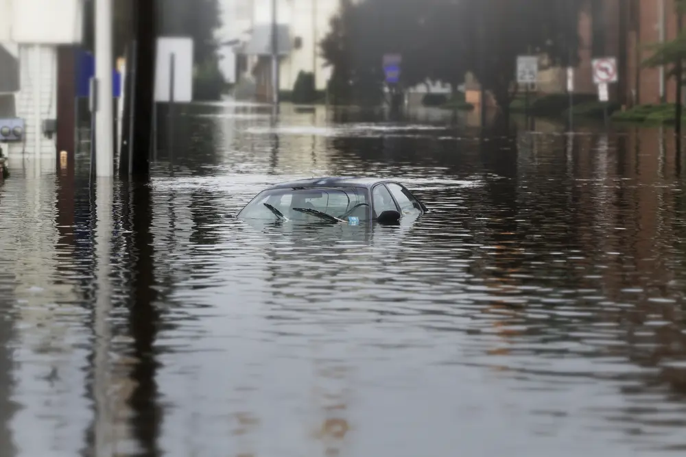natural disaster safety plan flood car submerged