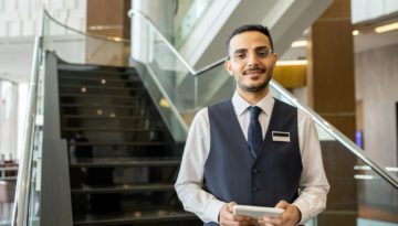 hospitality worker smiling hospitality safety