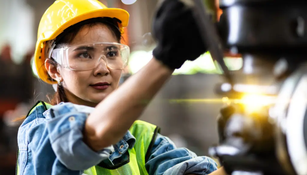 manufacturing woman work in a plant